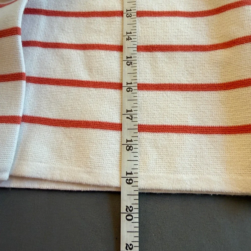 J. Crew Striped Big Button‎ Front Cardigan Women Small Red White